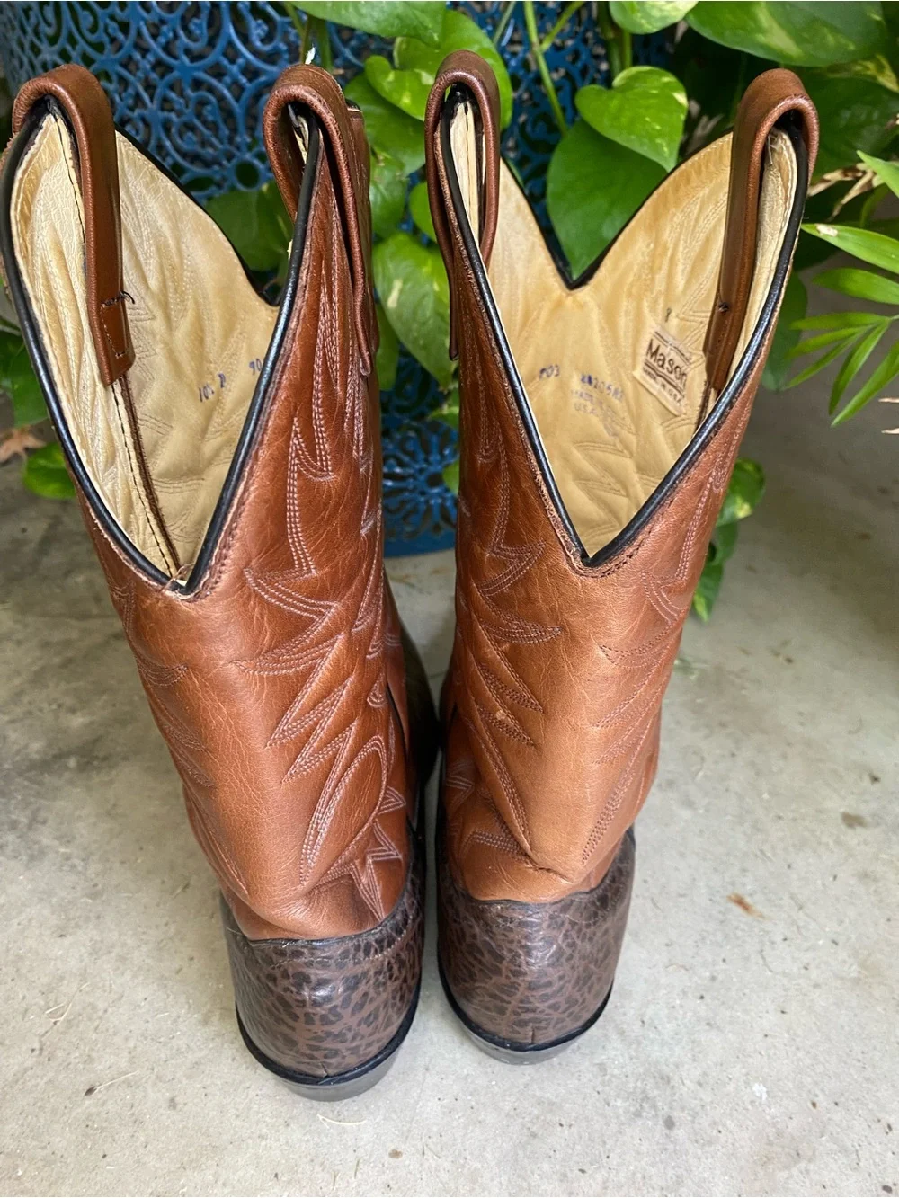 Mason Made in USA Brown Leather Western Boots size 10.5 D